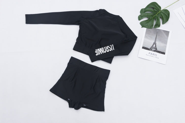 Long Sleeve Short Pants Swimsuit Bathing Wetsuit