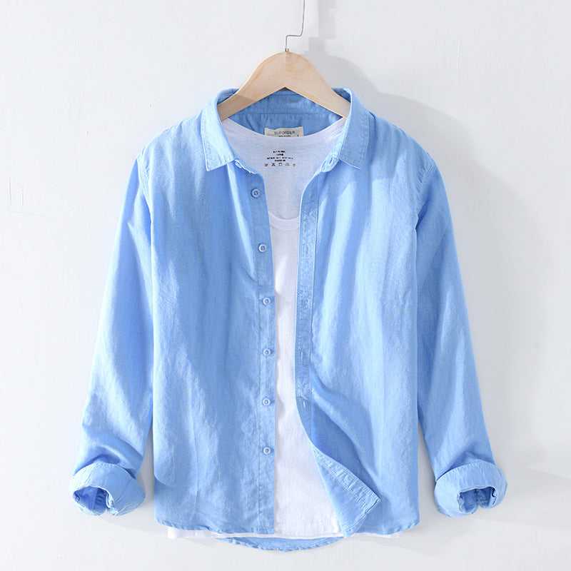 Cotton linen shirt men