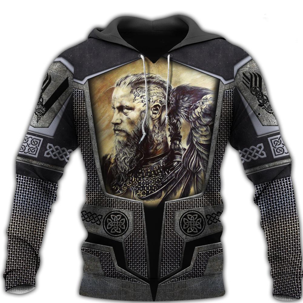 Viking Printed Sweater Street Trend Classic Hoodie