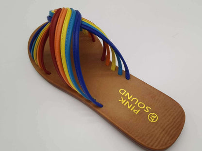 Rainbow sandals for women slippery