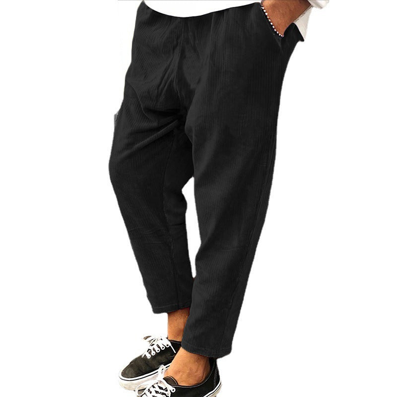 Winter Men Corduroy Pants Streetwear Joggers