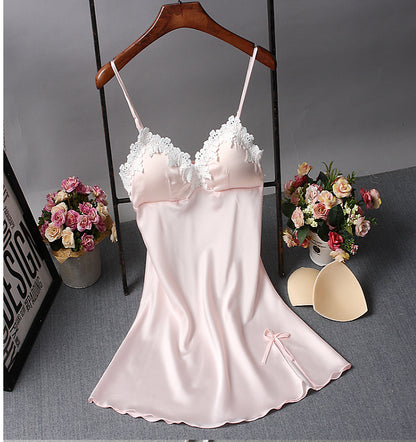 Sexy pajamas women summer nightdress ice silk