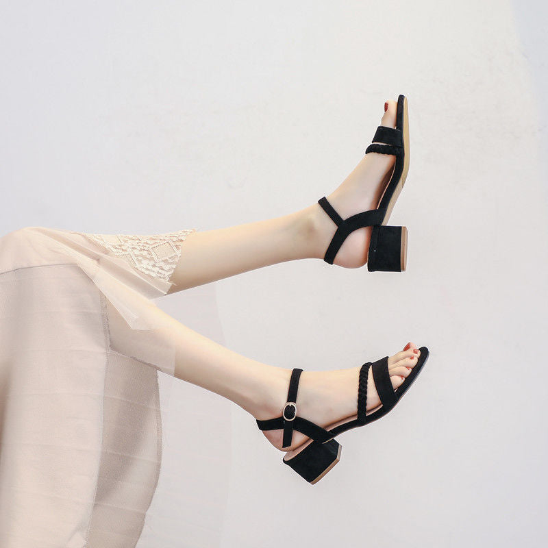 Chunky heels and sandals