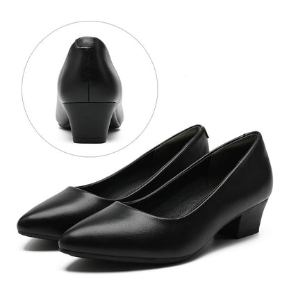 Leather Work Shoes Women Black