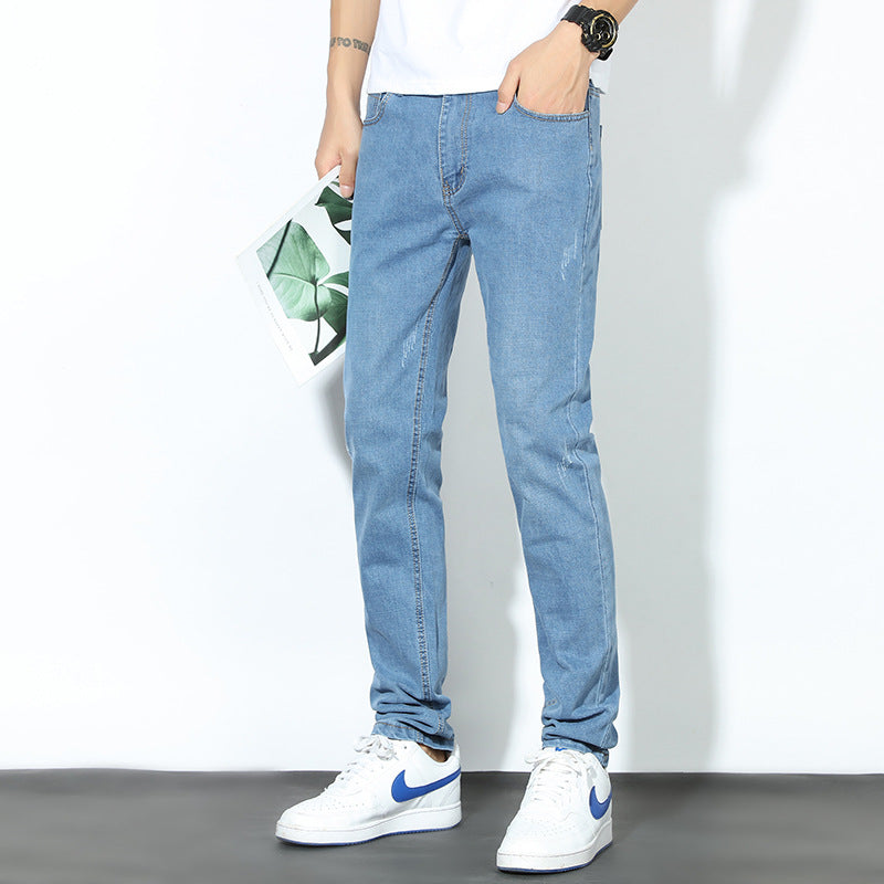 Men Jeans Slim Fit Pants Casual