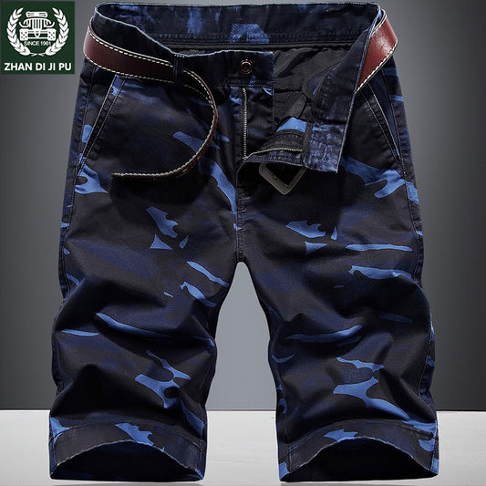 Summer Camouflage Shorts Men's Cotton Loose Straight Short Pants plus Size Pants Youth Outdoor Leisure Shorts