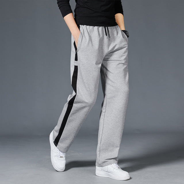 Men Loose Sport Running Stripe Sweatpants Fitness Training