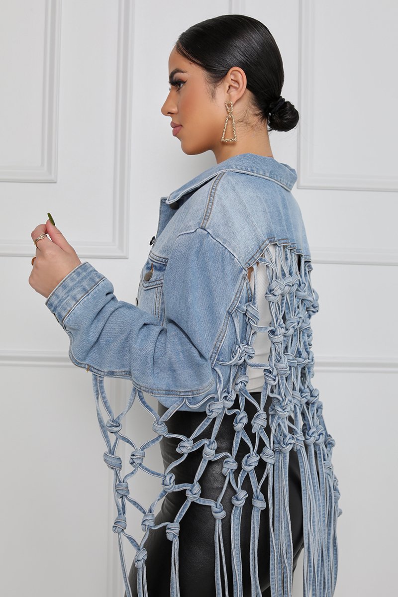 Amazon Wish Stand-Alone Grid Denim Jacket