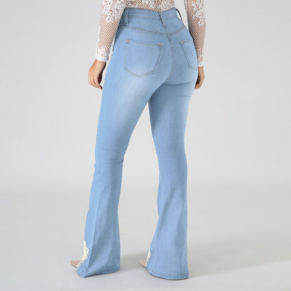 2022 Summer Slim Fit Flared Denim Pants for Women