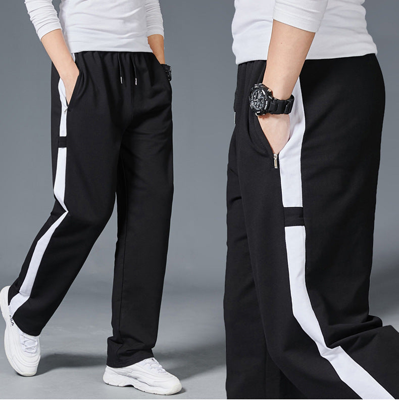 Men Loose Sport Running Stripe Sweatpants Fitness Training