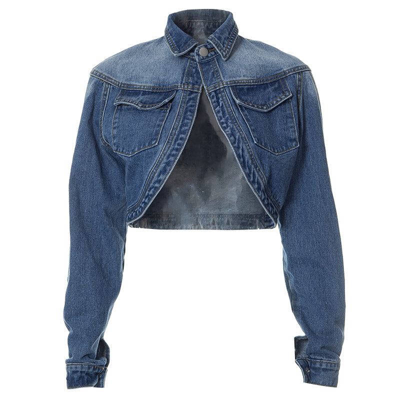 European and American Amazon Short Long Sleeve Denim Jacket Cardigan