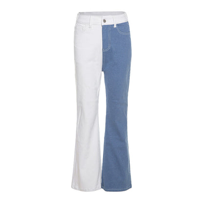 High-Waist Straight-Leg Casual Jeans