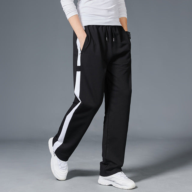 Men Loose Sport Running Stripe Sweatpants Fitness Training