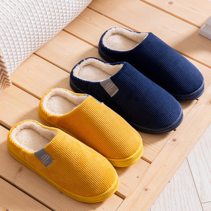 Vertical Strips For Men And Women Couple Indoor Slippers