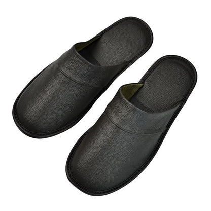 Cowhide Slippers Baotou Home Men And Women Elderly