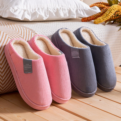 Vertical Strips For Men And Women Couple Indoor Slippers