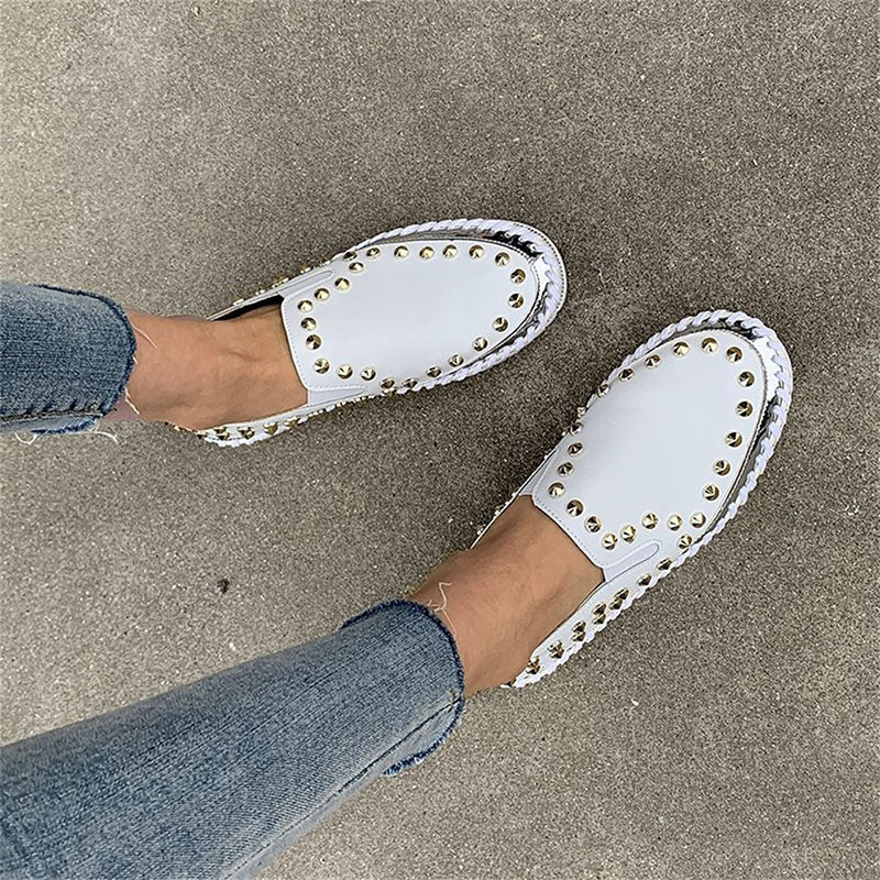 Fashion Rivet Shoes Flat Sneakers Women